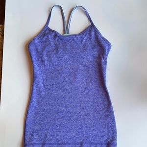 Purple heather tank with built in bra.